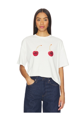 Never Fully Dressed Cherry Boob T-shirt in White. Size M. Also in S, XL, XS, XXXL.