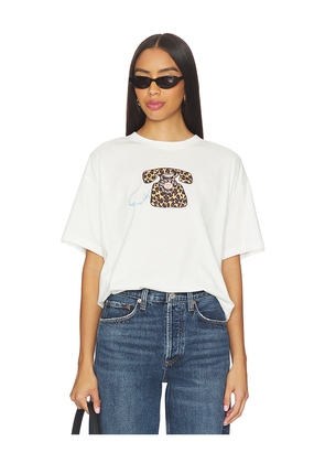 Never Fully Dressed White Call Me Boxy T-shirt in White. Size L. Also in M, S, XL, XS, XXXL.