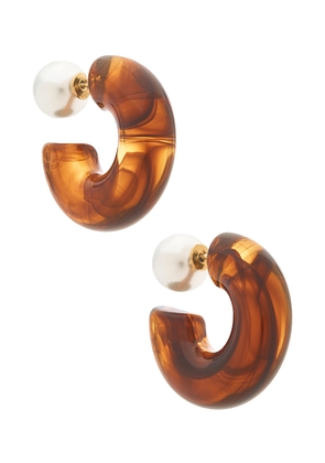 Luv AJ The Tortoise Noemi Hoop Earrings in Brown.