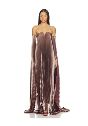 L'IDEE Black Tie Gown With Drama Sleeves in Mauve. Size 10/M. Also in 6/XS, 8/S.