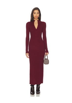 Lovers and Friends x Christina Elezaj Gretta Mock Neck Midi Dress in Burgundy. Size M. Also in XS, S, XL.