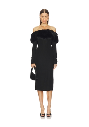 L'Academie by Marianna Nara Midi Dress in Black. Size L. Also in M, S, XS, XXS.