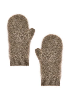 Lisa Yang Brushed Mittens in Beige.