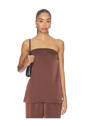 Lovers and Friends Alette Satin Top in Chocolate. Size L. Also in M, S, XL, XS, XXS.