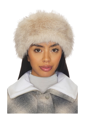 Lovers and Friends Clara Faux Fur Hat in Tan.