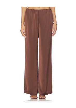 Lovers and Friends Alette Satin Pants in Chocolate. Size L. Also in M, S, XL, XS, XXS.