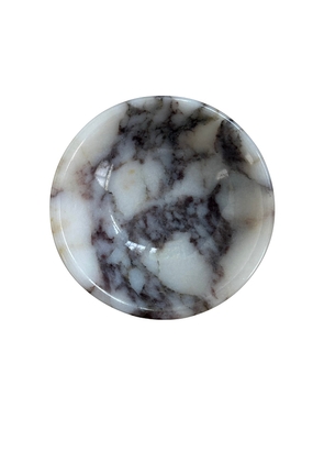 Lauren Elizabeth Petite Calacatta Dish in Black, White.