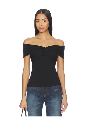 MORE TO COME Rorie Off Shoulder Top in Black. Size L. Also in M, S, XL, XS, XXS.