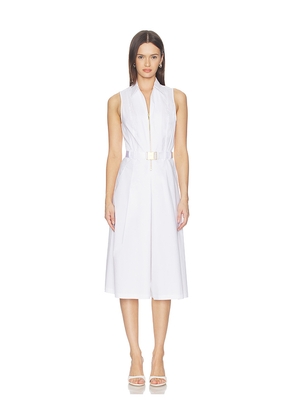 L'AGENCE Kylo Belted Shirt Dress in White. Size 0. Also in 2, 4, 6, 8, 10.