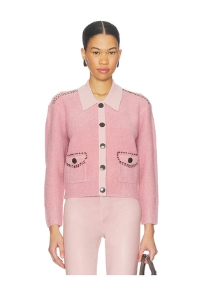 L'AGENCE Poetry Stitch Crop Cardigan in Rose. Size M. Also in XXS.