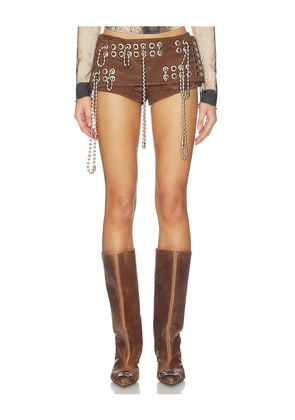 LADO BOKUCHAVA Fuji Short in Brown. Size L. Also in M, S, XS.