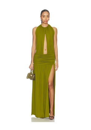 Lovers and Friends Gwen Maxi Dress in Olive. Size L. Also in M, S, XL, XS, XXS.