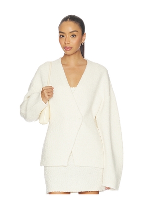 Lovers and Friends Martine Textured Wrap Knit Jacket in Cream. Size L. Also in XXS, XS, S, M, XL.