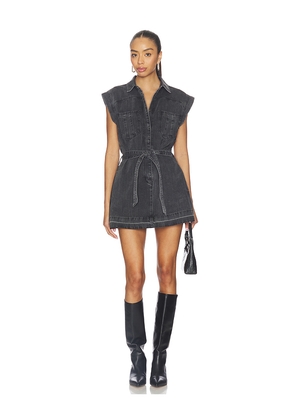 One Teaspoon Rogue Aviator Mini Denim Dress in Black. Size L. Also in M, S, XL, XS, XXS.