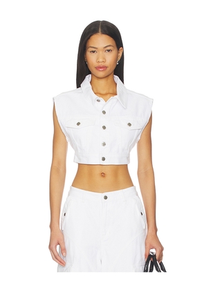 Ksubi Trucker Vest in White. Size L. Also in S, XL/1X, XS.