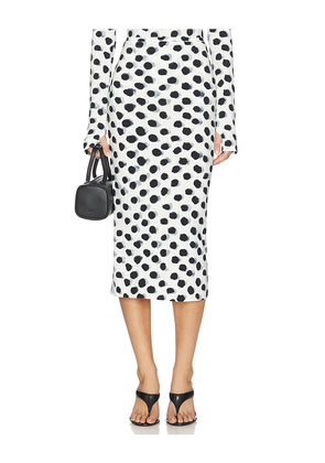 Norma Kamali Straight Skirt in Black,White. Size L. Also in M, S, XS, XXS.