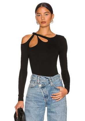 superdown Yesenia Twist Bodysuit in Black. Size L. Also in M, S, XS, XXS.