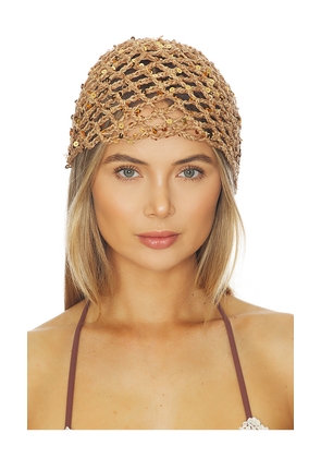 Lovers and Friends Tanya Crochet Hat in Taupe.