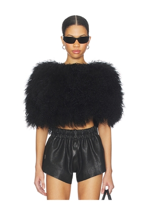 OW Collection Nia Fur Top in Black. Size M. Also in S, XS.