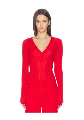 Negative Underwear Whipped Henley in Red. Size L. Also in M, S, XL/1X, XS.