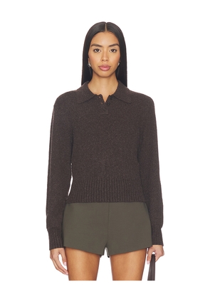 Lovers and Friends Mattelyn Polo Sweater in Brown. Size L. Also in XS, XXS, S, M, XL.