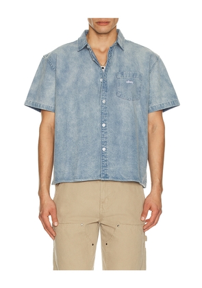 Obey Owens Denim Shirt in Blue. Size L. Also in M, S, XL/1X.