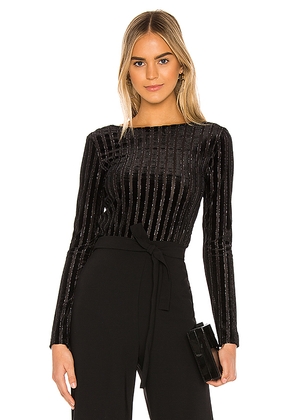 superdown Phyllis Bodysuit in Black. Size L. Also in M, S, XS.