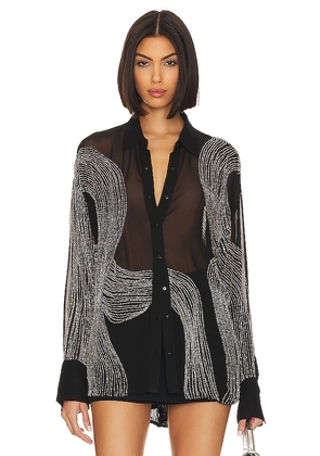 retrofete Siren Shirt in Black. Size M. Also in XS, S.