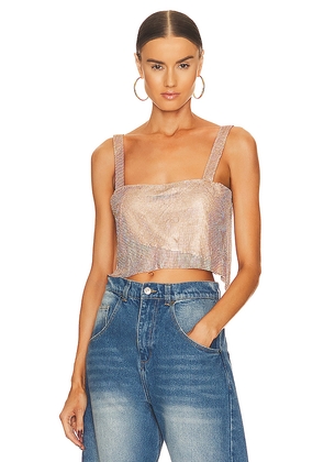 SNDYS Audrina Top in Metallic Gold. Size L. Also in M, XL, XS.