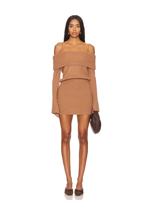 SEROYA Greta Sweater Dress in Tan. Size L. Also in M.