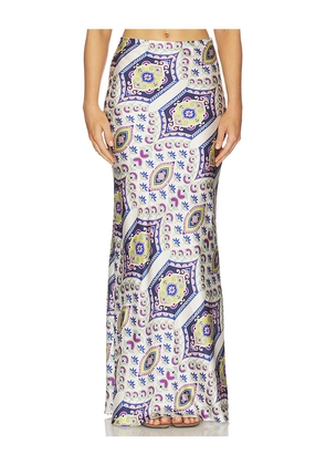 MISA Los Angeles Sierra Skirt in Ivory,Purple. Size L. Also in M, S, XL, XS.