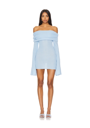 SEROYA Galli Mini Dress in Baby Blue. Size L. Also in M.