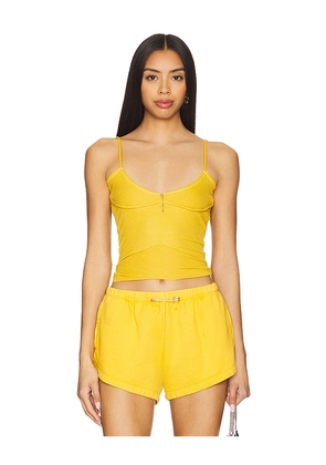 SAMI MIRO VINTAGE Low Back Double Layer Tank in Mustard. Size S. Also in XS.