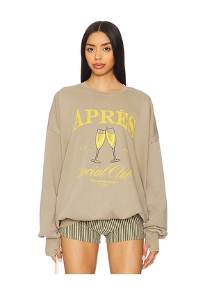 The Laundry Room Apres Social Club Sweatshirt in Army. Size S. Also in XS.