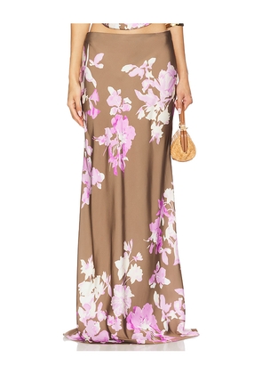 ROCOCO SAND Maxi Skirt in Brown,Lavender. Size L. Also in M, S, XS, XXS.