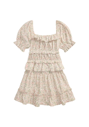 Polo Ralph Lauren Kids Short Sleeve Cotton Jersey Floral Tiered Top With Matching Skirt in Red,Green. Size 5. Also in 6.