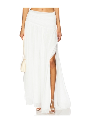 SNDYS x REVOLVE Camelia Handkerchief Skirt in White. Size L. Also in M, S, XL, XXS.