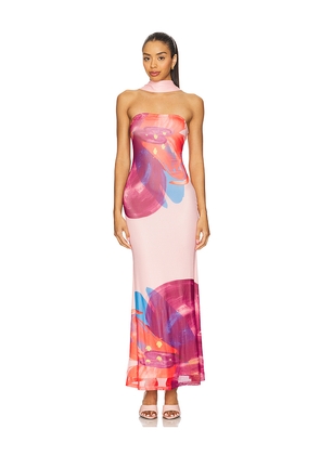 SNDYS Antari Maxi Dress in Pink. Size L. Also in XL, XS.