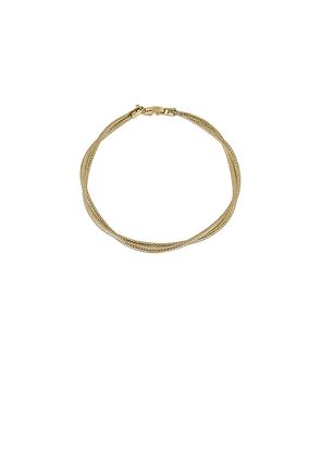 STONE AND STRAND Interwoven Gold Bracelet in Metallic Gold.