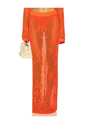 SNDYS Terra Maxi Skirt in Orange. Size L. Also in XS, XXS.