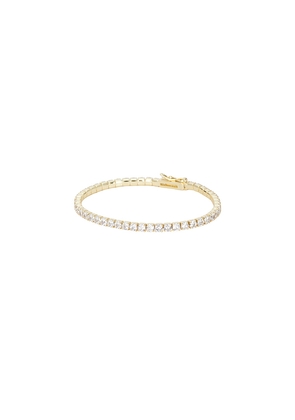 SHASHI Diamond Tennis Medium Bracelet in Metallic Gold.