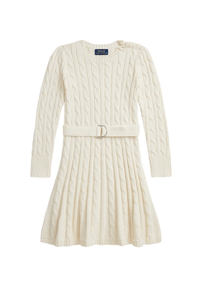 Polo Ralph Lauren Long Sleeve Classic Cable Sweater Dress in Cream. Size 5. Also in 6.