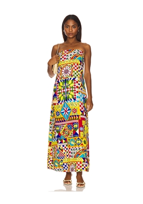 SEVEN WONDERS Saphira Maxi Dress in Yellow,Red. Size S. Also in XS.