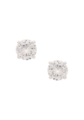 SHASHI Caroline Large Stud in Metallic Silver.