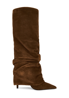 Schutz Mikki Up Cloak Boot in Brown. Size 10. Also in 8, 8.5.