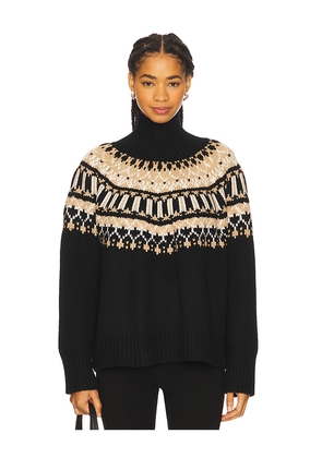 SABLYN Scottie Slouchy Fairisle Mock Neck Sweater in Black. Size L. Also in XS.
