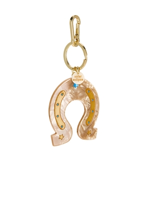 Solar Eclipse Hand-painted Bag Charm in Tan.