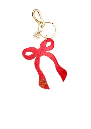 Solar Eclipse Hand-Painted Coquette Bow Bag Charm + Keychain in Red.