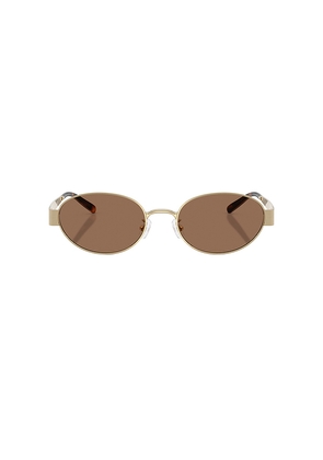 Tory Burch Oval Sunglasses in Metallic Gold.