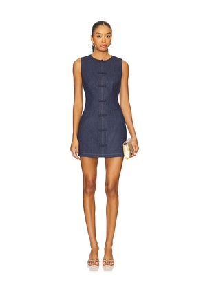 SAU LEE Billie Denim Mini Dress in Blue. Size 0. Also in 12, 2, 6.